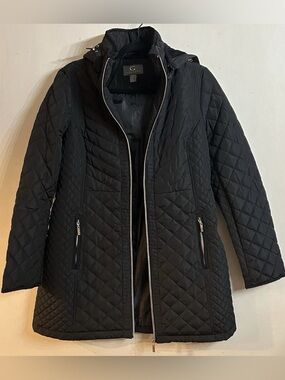 GALLERY NEW YORK BLACK QUILTED JACKET MID LENGTH WOMEN’S SIZE M